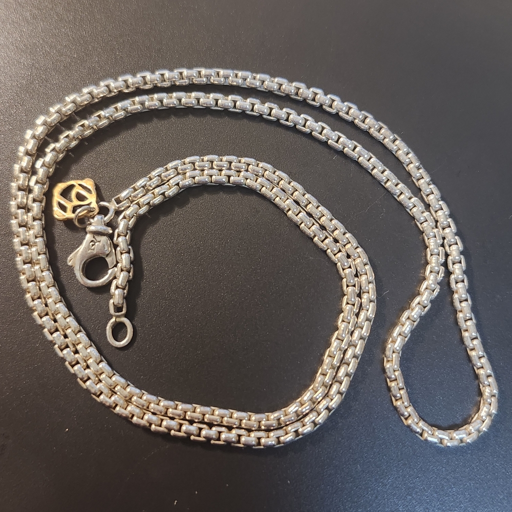 David Yurman Silver Box Chain Necklace - Picture 2 of 8